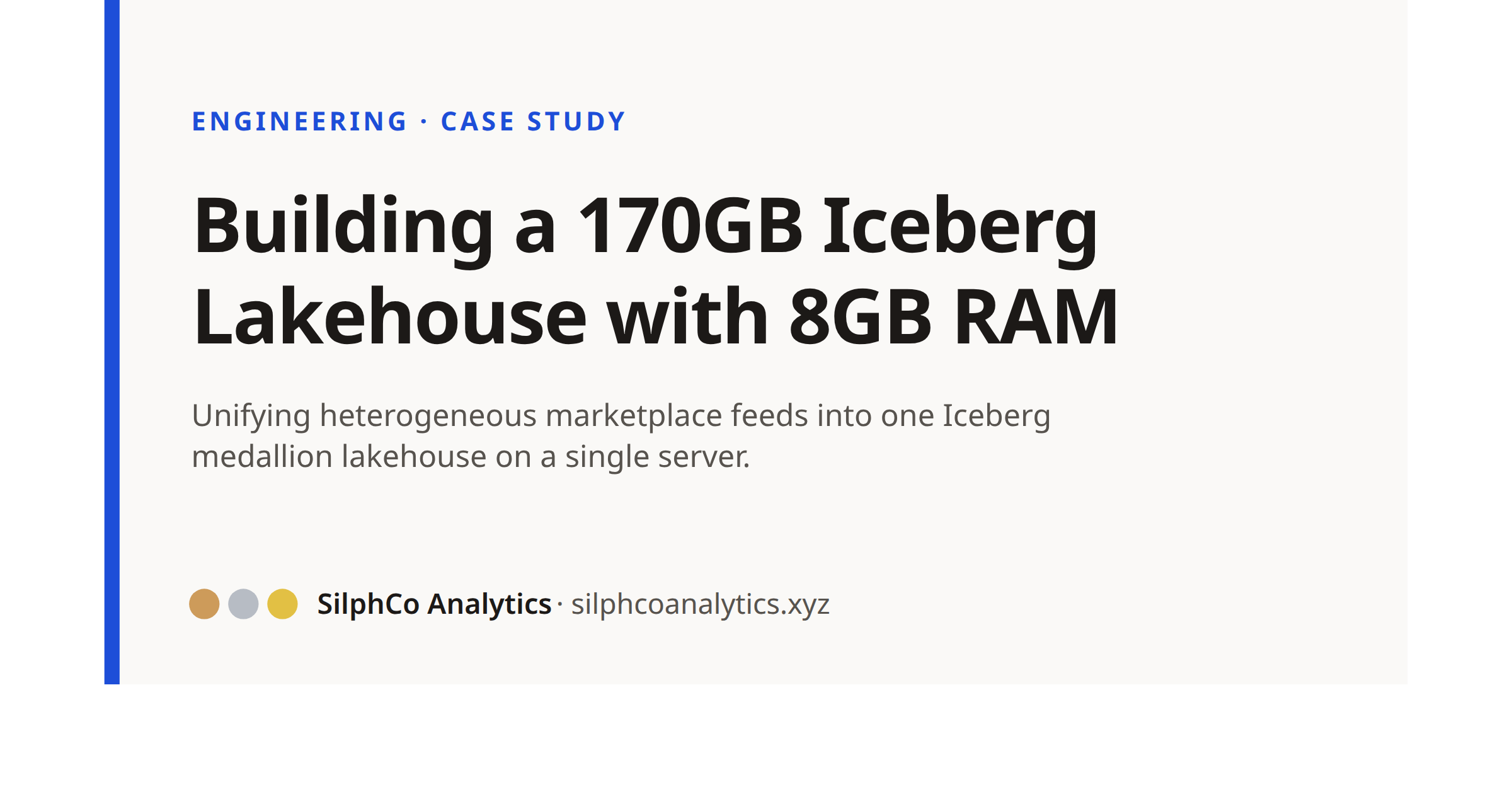 3 Lessons from Building a 170GB Iceberg Lakehouse with 8GB RAM